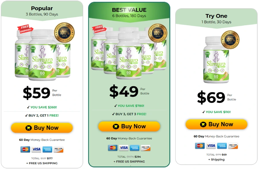 SlimJaro secure checkout and special pricing